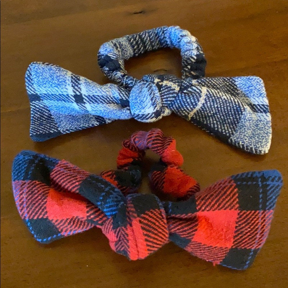 Anthropologie Polly Plaid Bow Ponytail Holder